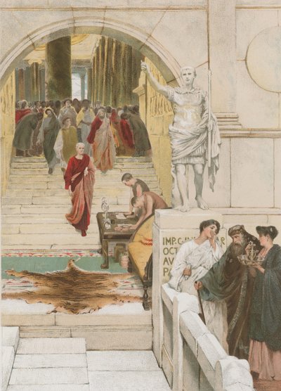 Warten auf eine Audienz bei Agrippa von Lawrence Alma Tadema